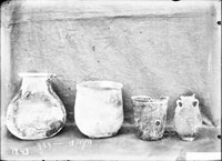 Fragments of GLASS VESSELS of the Roman period from the necropolis