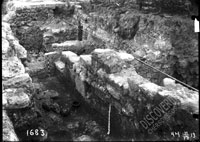 Hellenistic walls in the excavation trench near the hothouse